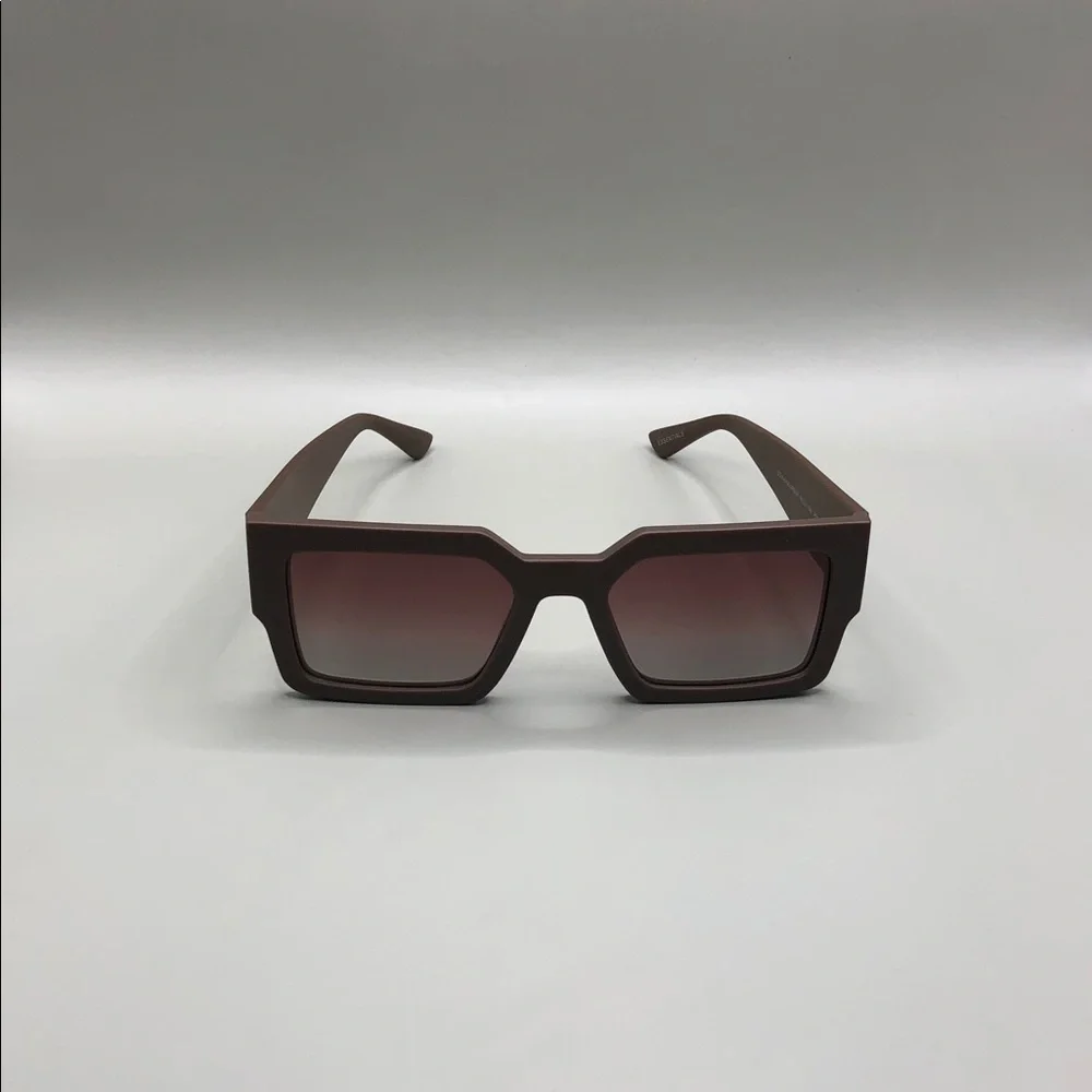 Dime Optics Sunset Sunglasse Square Gradeint Lens Sharp Cat Eye Frame Brown